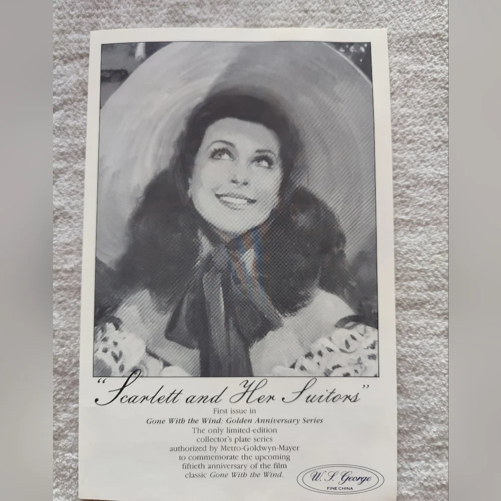 Scarlett and Her Suitors Commemorative Plate. Golden Anniversary Series. 1988.